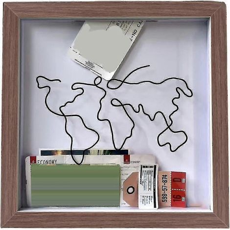 Boîte à souvenirs d'aventures, Boîte à souvenirs de voyage, Boîte à souvenirs de billets avec fente, Boîtes à souvenirs pour objets précieux - b (1/5)