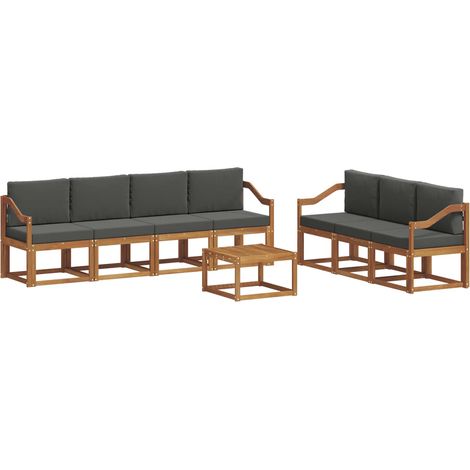 Conjunto de sofás de exterior 8 uds. Natural y Antracita vidaXL (1/5)