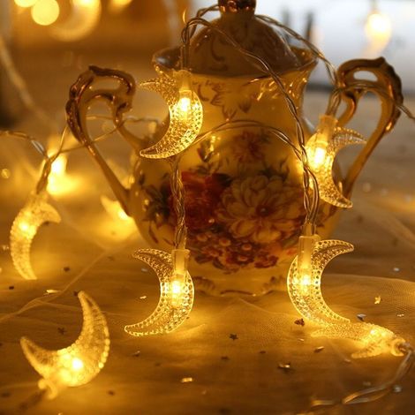 Mond-Lichterkette, 6 m, 40 LEDs, USB-betrieben, Innendekoration für Weihnachten, Hochzeiten, Geburtstage, Valentinstag, Feiertage, Partys (1/5)