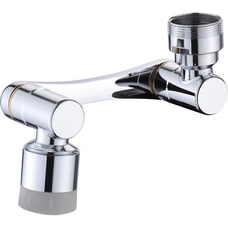 Schwenkbarer Wasserhahn-Verlängerer für Badezimmer-Küchenspüle, 1440° Weitwinkel-Mechanischer Arm, Schwenkbarer Wasserhahn-Aufsatz, 3-Wege-Faltbarer Spritzfilter, Wasserhahn-Luftsprudler