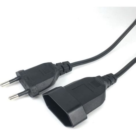 1m - Rallonge électrique européenne à 2 broches mâle à femelle, câble en cuivre certifié VDE (1/4)