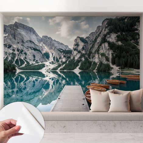Fotomurale adesivo - Carta da parati adesiva - per la cucina camera da letto per la soggiorno - Panorama montano 208x146 cm (1/5)