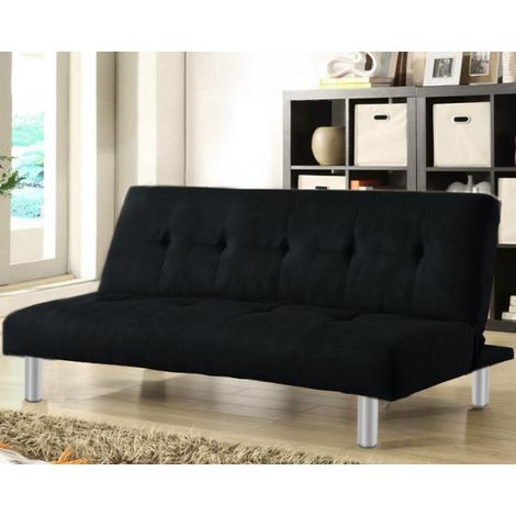 Divano letto 3 posti, reclinabile in microfibra nero180 cm Sicorage Soffy