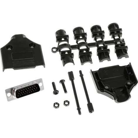 MH Connectors MHDTPPK15HD26MSK KIT connettori maschio SUB-D 180 ° Numero Poli (num): 15 Punte a saldare 1 pz.