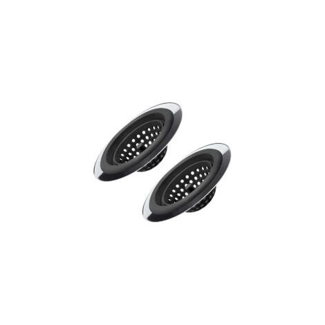 Set mit 2 flexiblen Spülbeckensieben aus Silikon und Edelstahl für Küchenspülen, breiter Rand, rostfrei, verhindert das Verstopfen von Badezimmerwaschbecken durch Speisereste - Crezuo