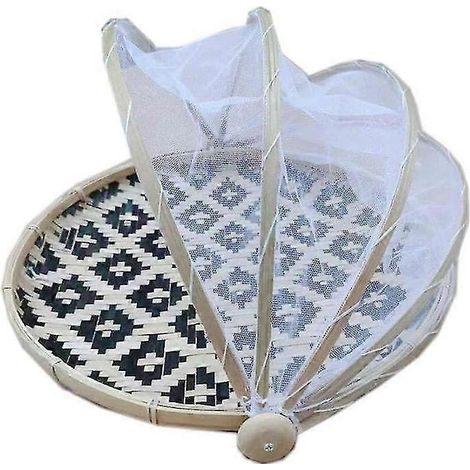 Panier alimentaire en bambou tissé à la main, conteneur de stockage de couverture de pain de légumes de fruits, couverture de nourriture de pique-nique en plein air (1/5)