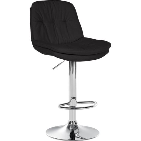 Barhocker Laurel Stoff schwarz Metall in Chromoptik