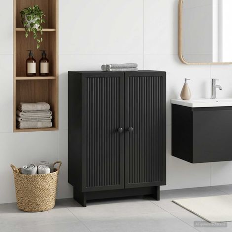 vidaXL Mobiletto da Bagno EDE Nero 59,5 x 31 x 80 cm