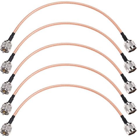 Adaptateur PL259/UHF femelle vers N mâle pour câble coaxial RG142 à faibles pertes-- (1/5)