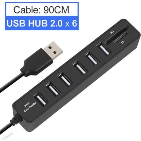 Adaptateur de carte USB 8 en 1,cable OTG,mini carte SD TF,HUB USB,transfert de données haute vitesse pour - 8 IN 1 Card Reader 2