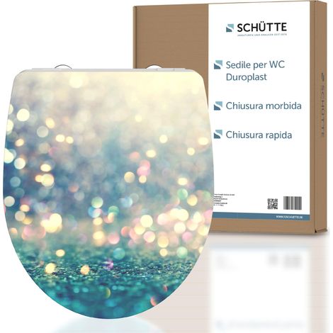 SCHÜTTE Sedile WC MAGIC LIGHT con abbassamento automatico, coperchio WC con motivo e chiusura rapida per la pulizia, coperchio in duroplast (carico massimo degli occhiali da sole 150 kg) (1/5)