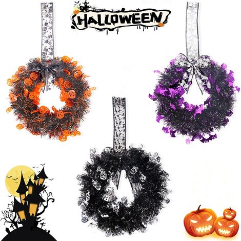 Guirlande Halloween - Guirlande Porte Avant - Décor Automne Intérieur Extérieur - 50,5 x 29 x 6 cm - Orange Violet Noir - 1 Pièce (1/5)