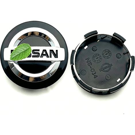 60-mm-Radnabenkappen, kompatibel mit Nissan Qashqai, X-Trail, Juke, Ariya und Altima – Radnabenkappen aus ABS, Radnabenabdeckungen, Auto-Radzubehör, 4er-Set – Schwarz