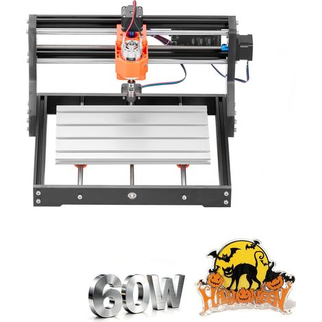 Mophorn Macchina per Incisione CNC 3018 Fresatrice CNC su Legno a 3 Assi,Mandrino da 60W,Struttura in Lega di Alluminio,Area di Lavoro 30x18x4 cm,ideale per lavorazioni su legno, acrilico e plastica