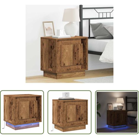 vidaXL Rustikaler Nachttisch - Nachttisch Altholz 44 x 34,5 x 45 cm Holzwerkstoff (1/5)