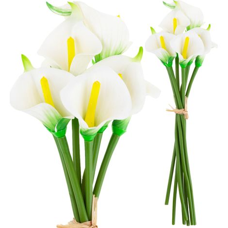 Bouquet de fleurs artificielles de callas pour vase, centre de table de cimetière CV32651 (1/5)