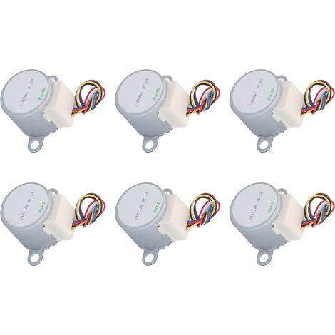 Lot de 6 moteurs pas à pas à réduction haute précision pour ventilateurs, radiateurs, brûleurs et éclairage scénique (5 V CC). (1/5)