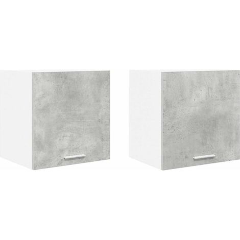 Set di 2 armadietti pensili moderni e funzionali 40 x 31 x 40 cm con ampio spazio di archiviazione in legno ingegnerizzato grigio 020053184