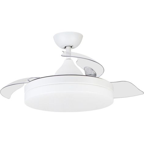 Ventilateur de plafond avec lumière LED Orgebozo  Télécommande  Silencieux  3 pales rétractables de 92 cm  Mode Hiver-Été
