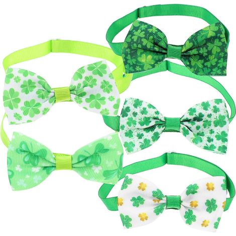 Collares con pajarita para perros del Día de San Patricio (5 piezas) - Accesorios festivos (1/5)