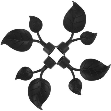 Lot de 4 embouts de tringle à rideaux en plastique noir - Embouts décoratifs vintage uniquement pour tringles de 2,2 cm de diamètre pour décoration de fenêtre de maison (1/5)