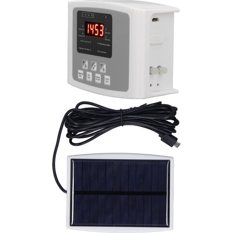 Système d'Arrosage Automatique pour Plantes avec Pompe Solaire et USB, Minuterie Intelligente