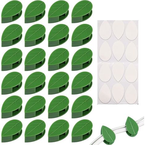 Clips muraux pour plantes - Support mural vert pour plantes - Fixation murale pour plantes - Clip pour plantes grimpantes - Support pour plantes - 50 pièces (1/5)