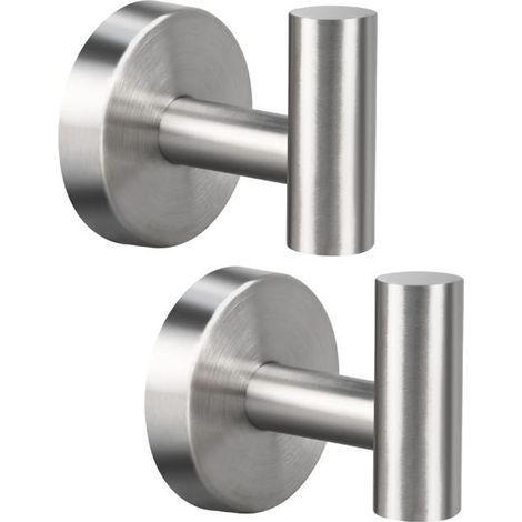 set of two towel hooks, sturdy and durable wall hooks, made of stainless steel. (1/5)