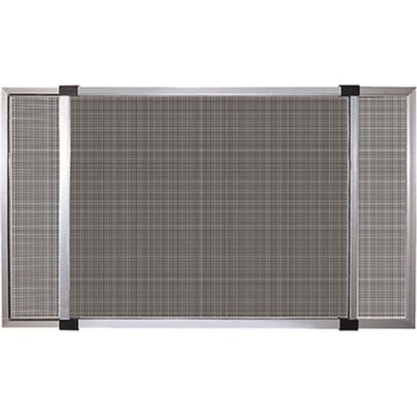 Moustiquaire de fenêtre extensible en aluminium 100x70 cm – Maille dense en fibre de verre – Avec brosse sur les bords – Pour fenêtres et portes-fenêtres