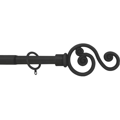 Bastone per Tende Violino Estensibile Cm 120÷215 Colore Nero Utilia