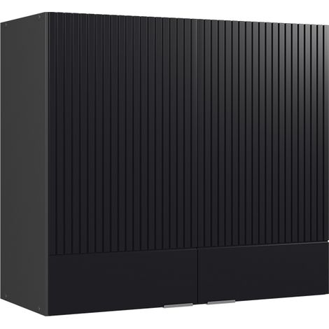 Armoire en verre Fame-Line, Noir rayé, 80cm, Vicco