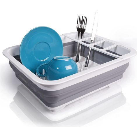 Égouttoir pliable en silicone design compact pour cuisine et voyage support de séchage gain de place pour vaisselle (1/5)