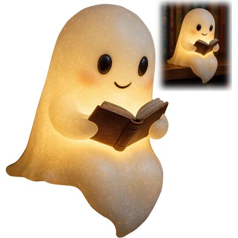 Lampe de lecture fantôme mignonne Décoration artisanale d'Halloween Lampe de lecture fantôme S (1/5)