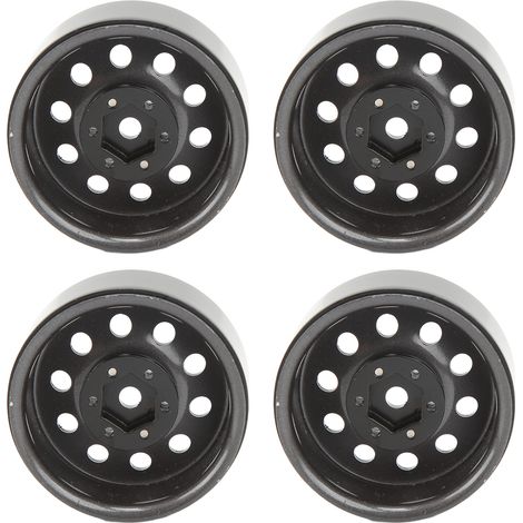 Lot de 4 moyeux de roue Beadlock RC 1,9 pouce en fer résistant à l'usure et réutilisables pour le remplacement des moyeux de roue RC couleur titane (1/5)