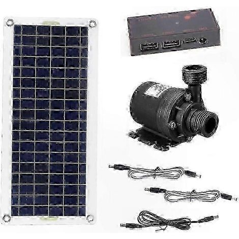 Pompe solaire submersible 12 V CC 50 W compatible avec les jardins, les fontaines, les systèmes d'irrigation et autres applications extérieures, fonctionnement silencieux. WHBYV (1/4)