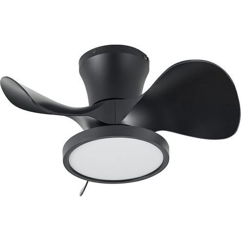 Quiet ceiling fan with LED light, 22 inches (approximately 55.9 cm), high air volume, remote control, suitable for kitchen, bedroom, dining room, patio (1/4)