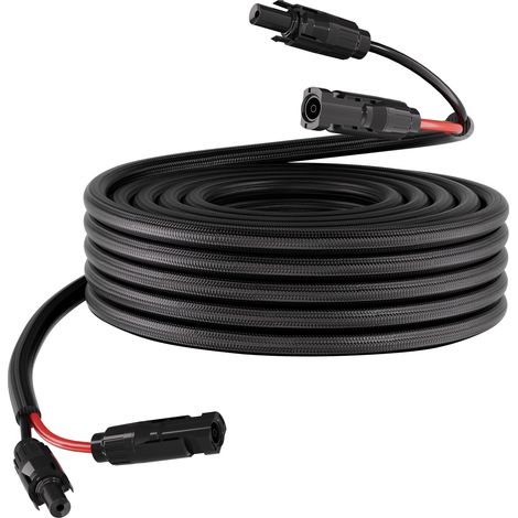 Mophorn Solarkabel Verlängerung 9,14 m, 10 AWG, Solarverlängerungskabel mit flammhemmender Ummantelung, Steckverbinder für beide Enden, IP67, PV-Kabel, geeignet für Fahrzeuge, Schwarz & Rot (1/5)