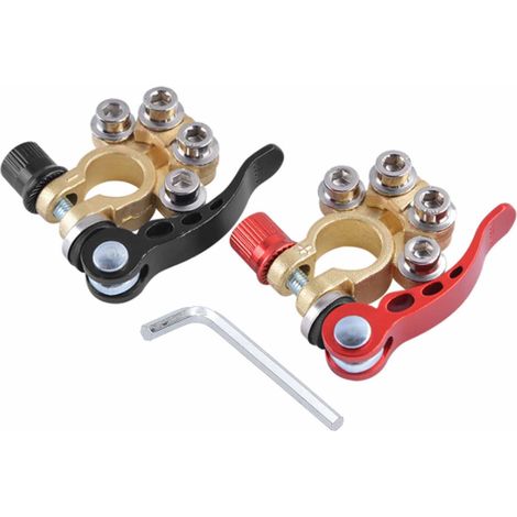 Paire de pinces de borne de batterie, connecteur d'arrêt à déconnexion rapide sans outil pour voiture de course de bateau 12V 6V 24V (1/5)