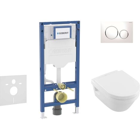Geberit Duofix - Set per installazione pre- parete, vaso Architectura e sedile softclose, pulsante Sigma20, bianco/cromo SANI11CK3103