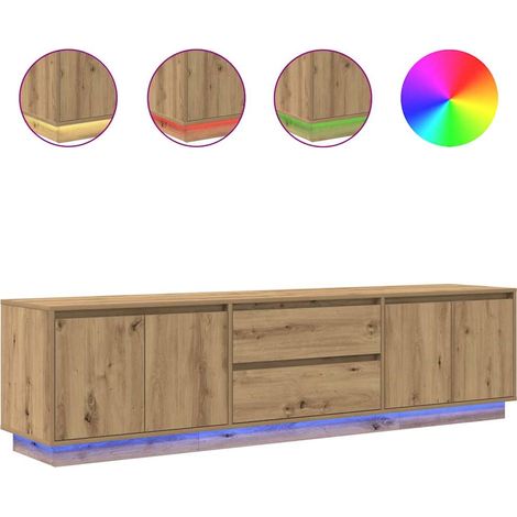 Mobile TV  Armadietto TV  Mobile Porta TV con Luci LED Rovere Artigianale 193,5x41x50 cm (1/5)