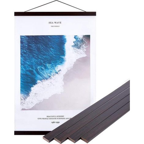 Cadre magnétique pour affiche en bois 101.6cm Noyer, sans perçage (1/5)