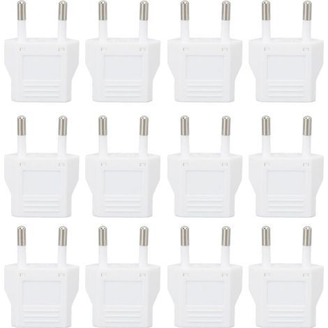Adaptateur de prise de voyage européenne, 12 pièces, coque PC, convertisseur européen 110 - (1/5)