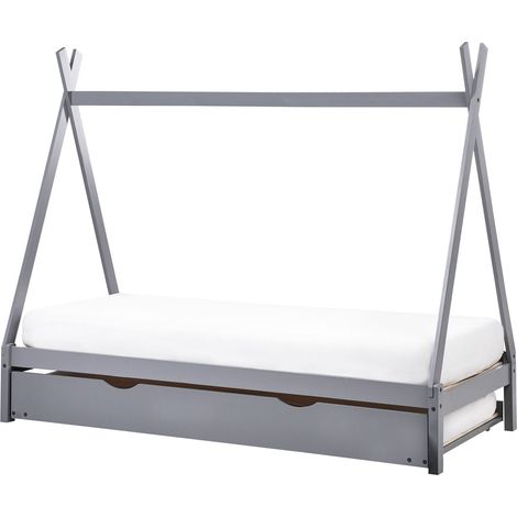 Kids Trundle Bed Pine Wood TALMONTIERS 90 x 200 cm (EU Single) Grey (1/5)