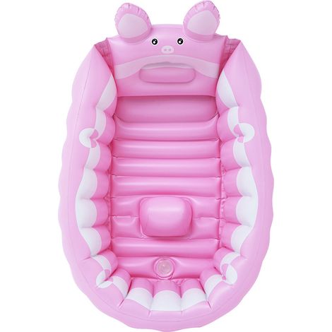 Baignoire Gonflable Enfant Animal Dessin Animé Baignoire Bébé Piscine Portative Petit Cochon Taille S 75x50x25 cm-KZQ