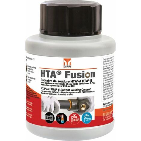 Polymère de soudure HTA Fusion – Colle PVC à séchage rapide – Contenance 250 ml – Pour tubes et raccords HTA (1/3)