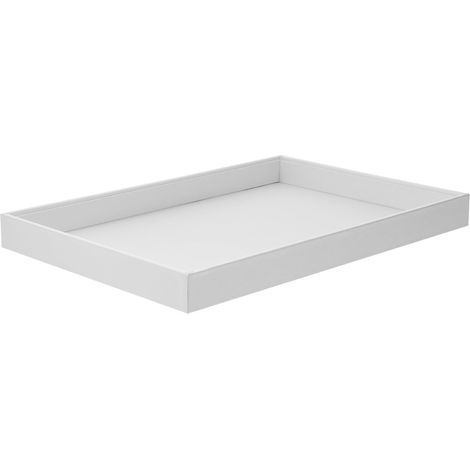 Plateau à Bijoux Blanc en Pu et Panneau de Densité Tiroir de Rangement, Organisateur de Porte-boucles D'oreilles Compact pour Usage Personnel à Domicile (1/5)