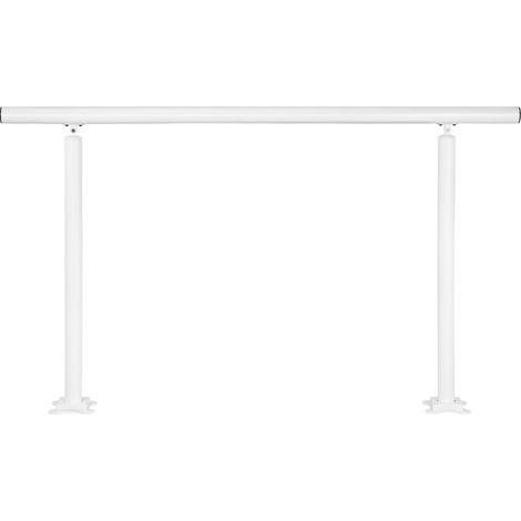 Garde-corps d'escalier, 152,4 cm, main courante extérieure pour 0-5 marches, angle réglable, aluminium blanc, intérieur et extérieur, pour personnes âgées. (1/5)