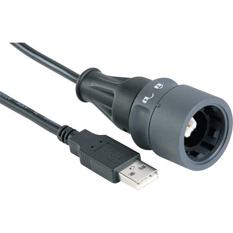 USB-Kabel beidseitig verriegelbar  PXP6040/B/2M00 Typ B (Verriegelung) auf Typ A PXP6040/B/2M00 Bulg