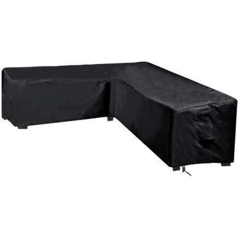 Housse de canapé en L, housse de protection pour meubles d'angle en rotin, imperméable, résistante aux UV, pour salle à manger, 286 x 286 x 82 cm (1/4)
