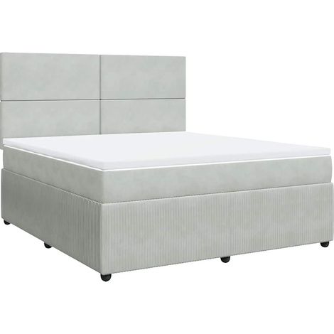 Maison Exclusive - Boxspringbett mit Matratze Hellgrau 180x200 cm (1/5)